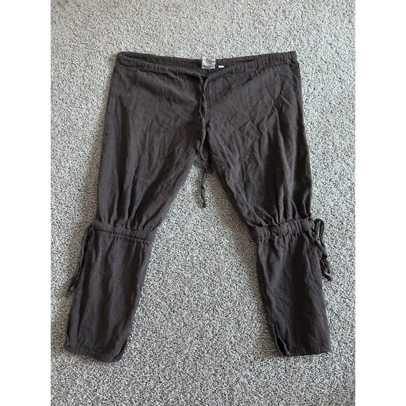 Mytholon Medieval Drawstring Pants M 100% Cotton Brown Made In Pakistan - Picture 2 of 11
